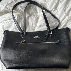 Coach Black Leather Structured Tote